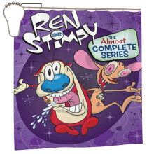 Cortina de Chuveiro do desenho animado Ren & Stimpy, 183 cm x 183 cm, com 12 ganchos, feita de tecido de poliéster impermeável e lavável. Ideal