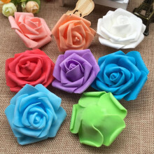 Yesbay 25/50/100Pcs Artificial PE Foam Rose Flowers Head DIY Wedding Home Room Decor,Sky Blue