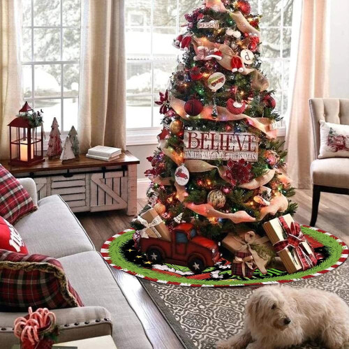 Φούστα για Χριστουγεννιάτικο Δέντρο 150cm, Red Grinch Soft Farmhouse Χριστουγεννιάτικο 1