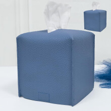 2 Stück quadratische Taschentuchboxen aus PU-Leder, 13 cm (5,12 Zoll) dekorativer Würfel-Organizer für Badezimmer, Schreibtisch, Auto, Nachttische