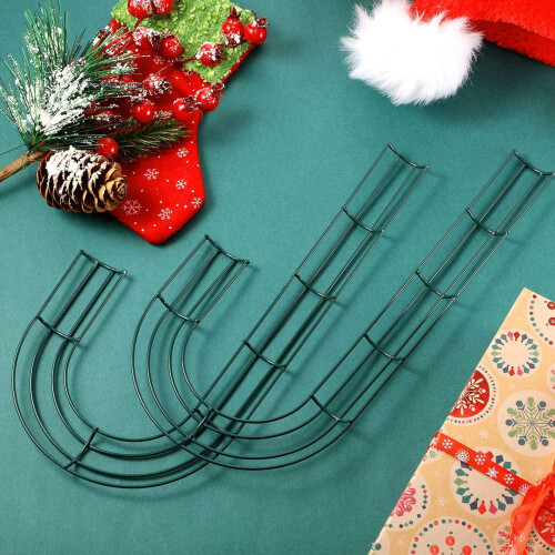 2-pack metalltrådsram, 30 cm polkagrisstångsblomsterkransar 2