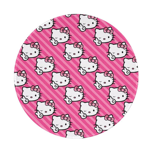 Hello Kitty Αντιολισθητικό Λαστιχένιο Ποντίκι Στρογγυλό Αδιάβροχο Ποντίκι Γραφείου