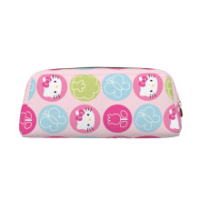 Husă de depozitare multifuncțională din piele Hello Kitty cu fermoar 3D, capacitate mare, pentru creion