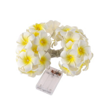 Luzes de LED AAOMASSR20-LED em formato de flor artificial havaiana de plumeria, alimentadas por bateria, para casamentos e festas na praia.