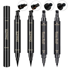 4 Pcs Winged Eyeliner Stamp Pen Dual Ended Waterproof Liquid Eyeliner Long Lasting Cat Eye 3 Sizes