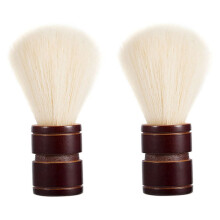 2 Pincéis de Barbear Masculinos de Pelo Puro e Madeira para Lâmina Dupla Reta Clássica