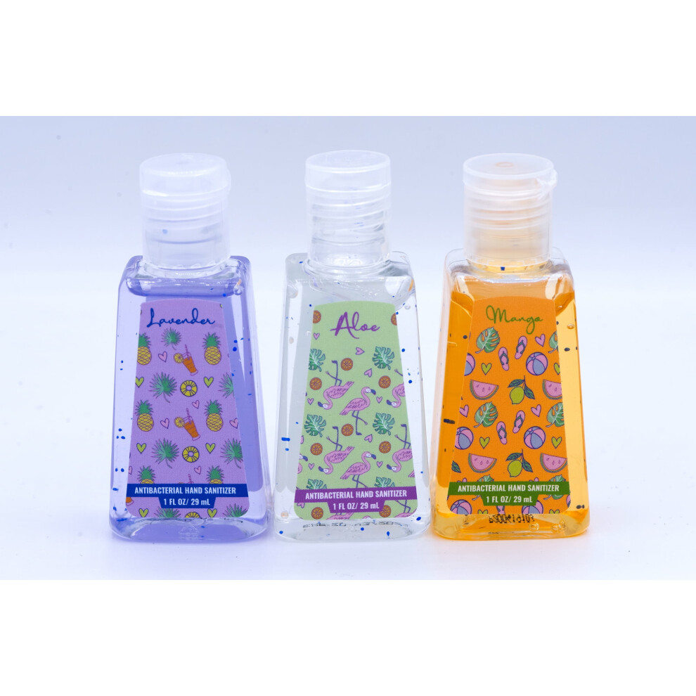 Lavender 3-Pack Travel Size Scented Hand Sanitizer | Aloe, Mango 1Fl. Oz Scented Pocket Size Sanitizers