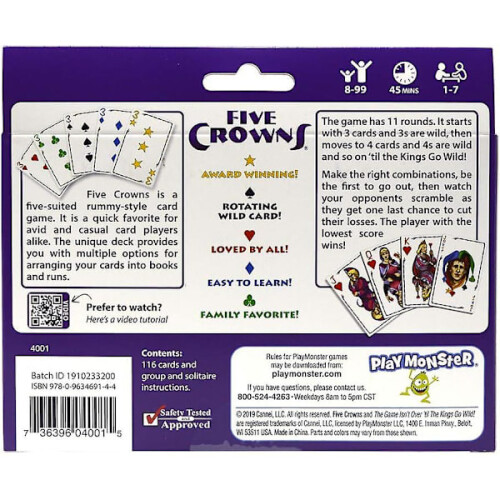 Παιχνίδι με κάρτες Five Crowns - Διασκέδαση για όλες τις ηλικίες, 2-6 παίκτες - XF16 - 1