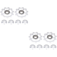 4 galets de dérailleur arrière en alliage d'aluminium pour roue de vélo, 11 dents (argenté)