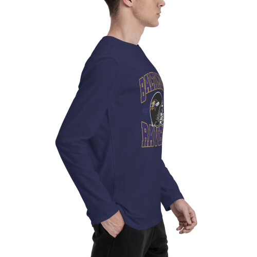 YBR_Ravens Ανδρικό T-shirt με μακριά μανίκια και στρογγυλή λαιμόκοψη, αθλητικό μπλουζάκι 2