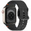 Compatível com Apple Watch com pulseira de silicone Wave preta de 42/44/45/46/49 mm. 1
