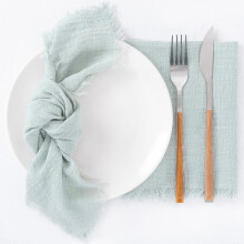 Cterwk12PCS Ručně vyráběné látkové ubrousky Bavlněné lněné ubrousky 17"x17" Večeře Ubrousky pro svatební vánoční večírek