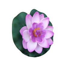 Artificial Simulation Water Lily, 1pc Floating Foam Water Lily with Lily Pad, Compatible with Pond, Garden, Fish Tank Decor
