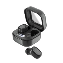 5.0 Draadloze Bluetooth-headset met LED-digitaal display, oplaadstation, lage latentie, ruisonderdrukking, HD-gesprekken, Bluetooth-oortelefoon