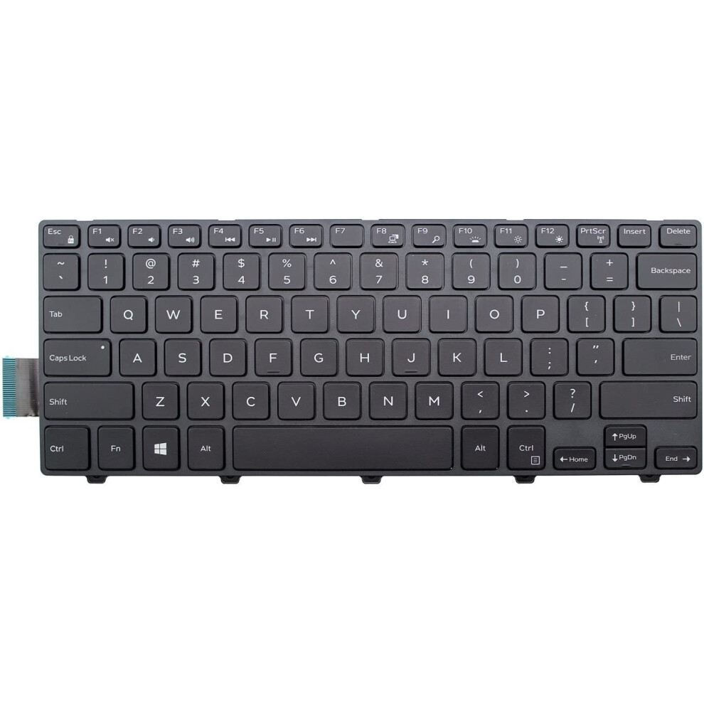 New Laptop Keyboard (Non-Backlit With Frame) Replacement For Compatible With Dell Latitude 3470 Vostro 3449 3468 Us Layout Color Black 9165521367481