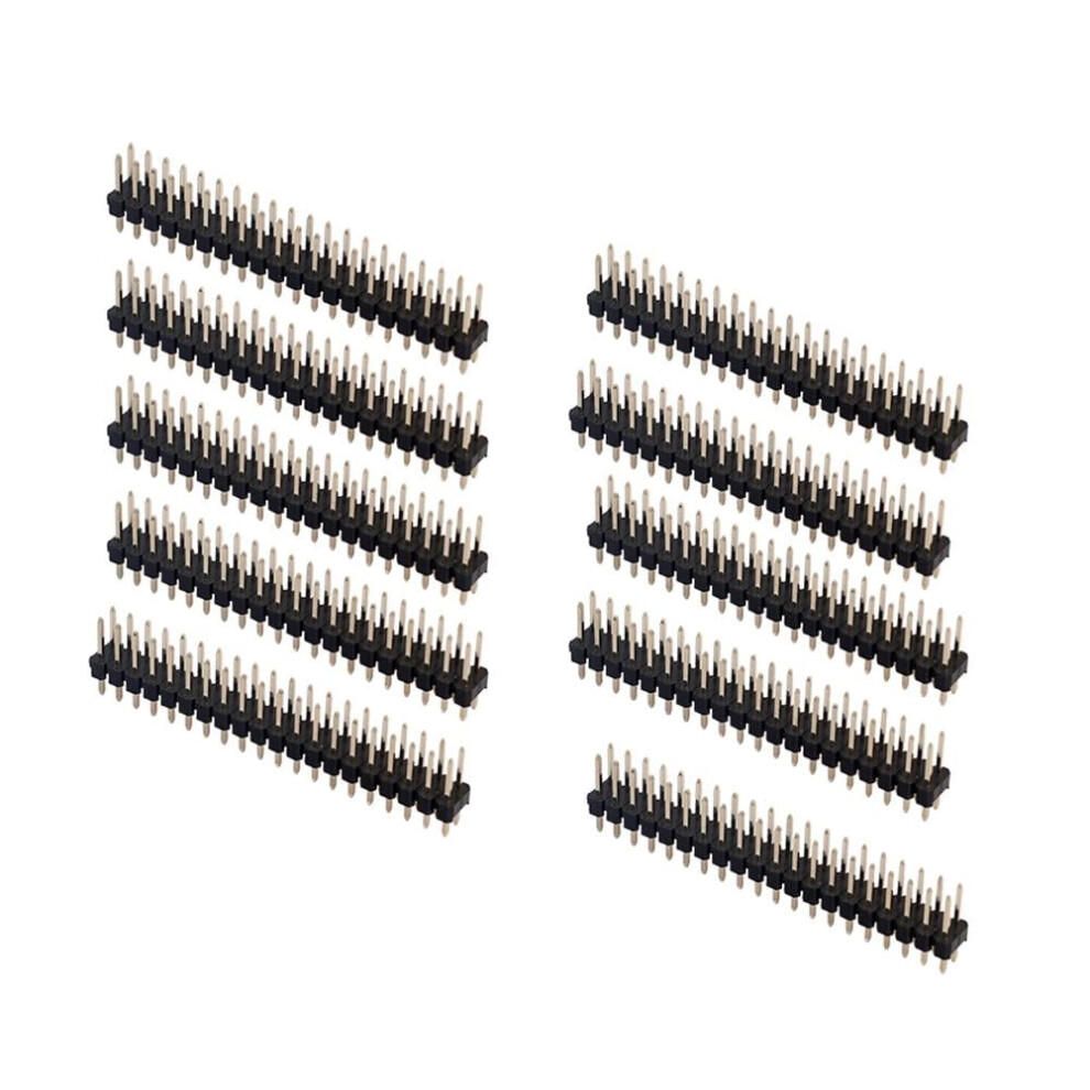 Jixopn 10Pcs Dual Male Header 2.54Mm 2X20pin Strip For Raspberry Pi Zero 9048212853558