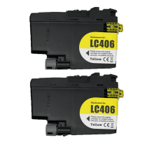 Cartouche d'encre compatible LC406 pour imprimante Brother MFC-J4335DW, MFC-J4345DW et MFC-J4535DW XL (2 jaunes)