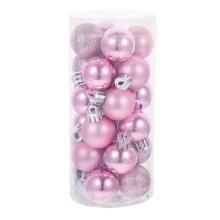 24pcs Christmas Pink Ball Ornaments Tree Decorations for Holiday Wedding Party Decoration