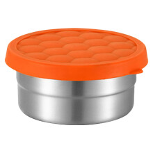 Conjunto de recipientes de armazenamento em aço inoxidável Qwtwty, tamanho P, com tampa, à prova de vazamentos, ideal para lanches e saladas.