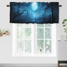 Mystical Forest Rod Pocket -lämpöeristetty verhohelma, 147x46 cm, 1 paneeli, pimentävä ruokasaliin