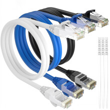 Cat6 Ethernet kábel, 2 lábas-3 darabos csomag, nagy sebességű, rövid patch kábelek, internetkábelek, puha, rugalmas Cat6 RJ45 LAN hálózat