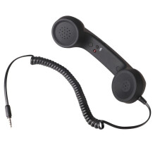 Retro telefonní sluchátko, klasický pohodlný reproduktor s antiradiačním mikrofonním přijímačem kompatibilní s telefony iPhone a Android,