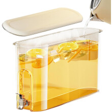 Dozator de băuturi pentru frigider de 4L cu robinet, recipient transparent pentru suc, apă, compatibil cu casă, bucătărie, camping, petreceri -
