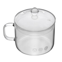 Eease Microwave Cookware Saucepan - Clear Stovetop Pot - 4.8 Qt. Glass Cooking Pot