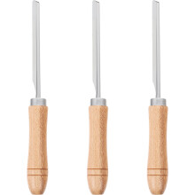 Eease3Pcs Trehåndtak Rustfritt Stålblad Klemmer Kjøkkenutstyr Grisehår Skrapekniver Stativ