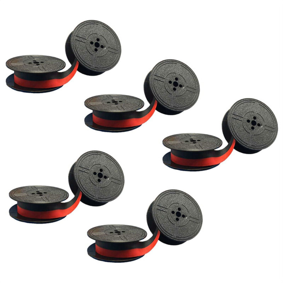 5Pcs Typewriter Ribbon Twin Spool Typewriter Ribbon Twin Spool Replacement Pack For Most Typewriter, Red And Black Black,Red 9483153246012