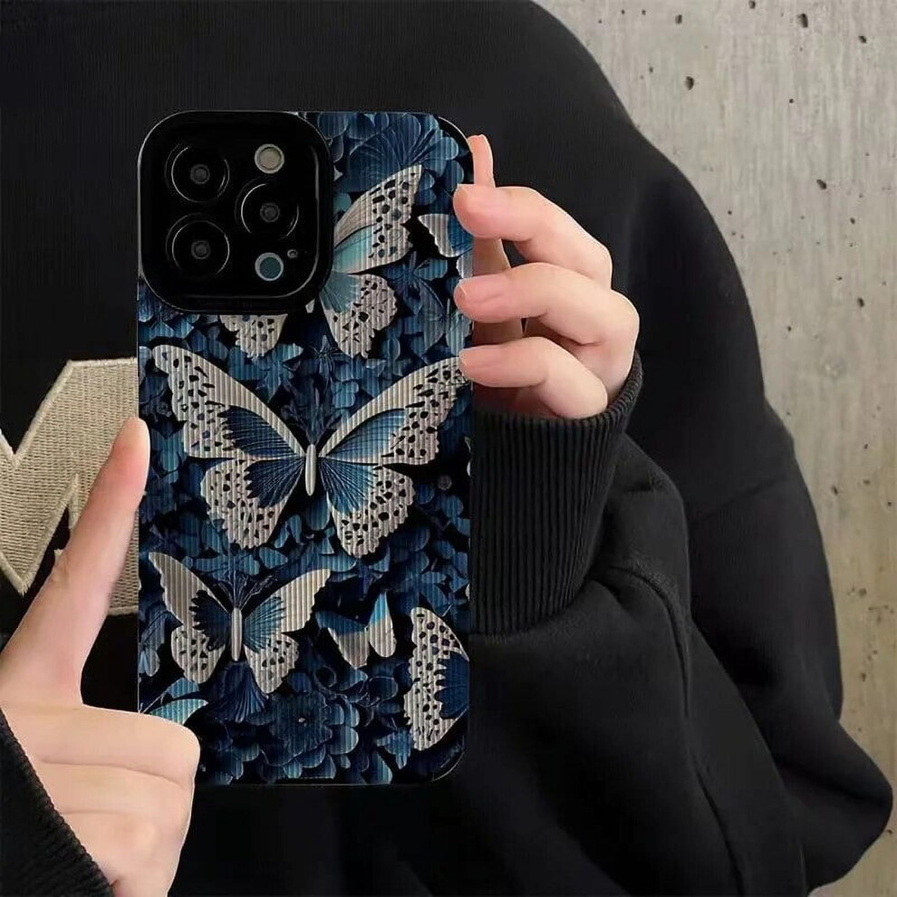Phone Case Retro Senior Butterfly Silicon For Compatible With Samsung Galaxy A50 A51 A54 A32 A31 A21s A22 A52 A53 A71 A72 A73 Blue 9329345897221