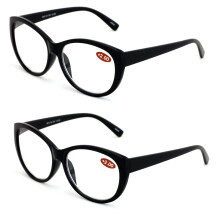 VWE 2 Pares de Óculos de Leitura Femininos Preto Tartaruga, Óculos de Leitura Estilo Olho de Gato Vintage Jackie O Preto Marrom