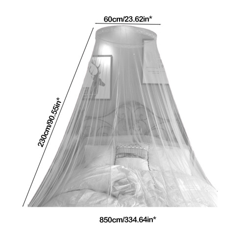 Encrypted Dome Mosquito Net Ceiling Floor Installation for 1.5M-1.8m Beds 2