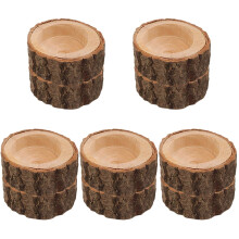 10 pcs Wooden Tealight Stands Desktop Votive Candle Holders Tea Light Candle Holders