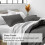 Bare Home Kuddfodral - Premium1800Collection - Dubbelborstad - King size, Grå 2