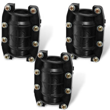 Conjunto de 3 abraçadeiras para reparo de tubos Grusce, compatíveis com tubos de ferro fundido, cimento, PVC e PE - Kit robusto e resistente a