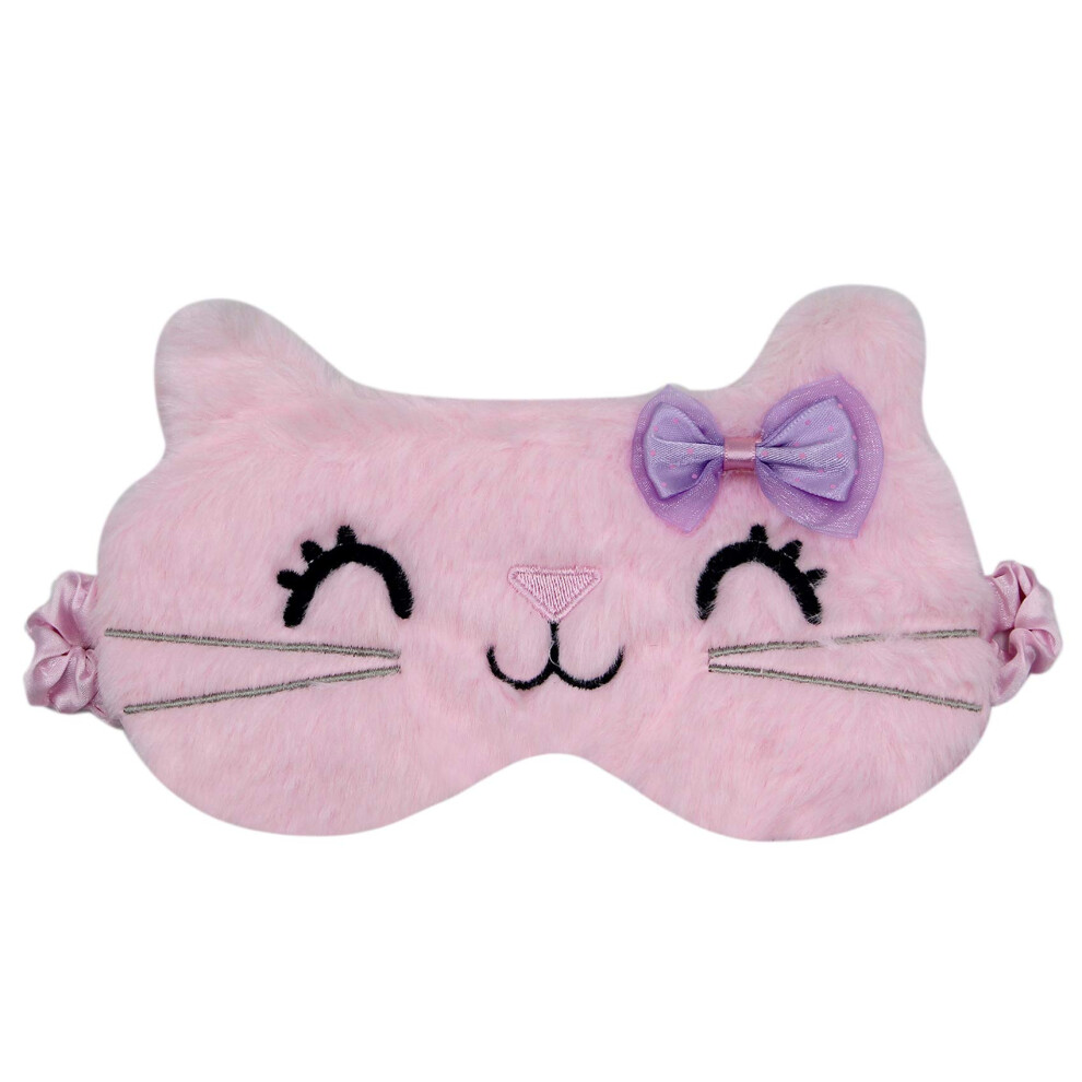 Sleep Mask Plush Eye Cover Light Blocking Soft Cushion Adjustable Fit Cat and Unicorn Design