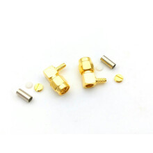 FOR100pcs Connecteur coaxial à sertir coudé SMA mâle pour câble RG174RG316LMR100