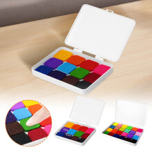 Bandeja para pintura com os dedos karymi12 cores, pigmento lavável para impressão, ideal para crianças, compatível com atividades na pré-escola,