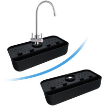 SUSUchens Tappo di scarico per rubinetto, supporto per spugna in silicone a rapido drenaggio, cestello filtro per rubinetto del lavello a rapido
