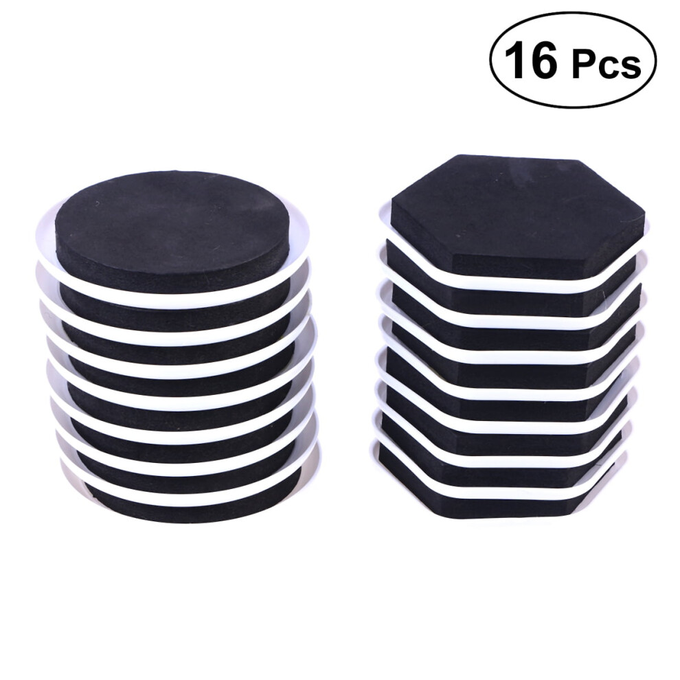 16Pcs Furniture Sliders Reusable Movers For Heavy Furniture And Carpet Surfaces And Hard Surface(Circle And Hexagon Shape) 9191629581771