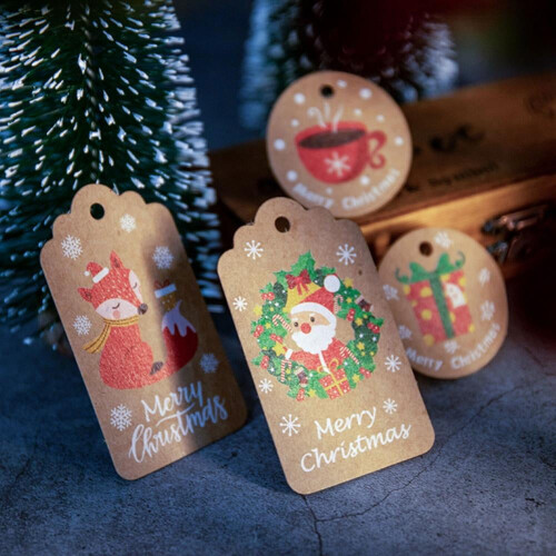 Christmas Gift Tags 50 Count with String for DIY Xmas Present Wrap and Label Package Name Card 2