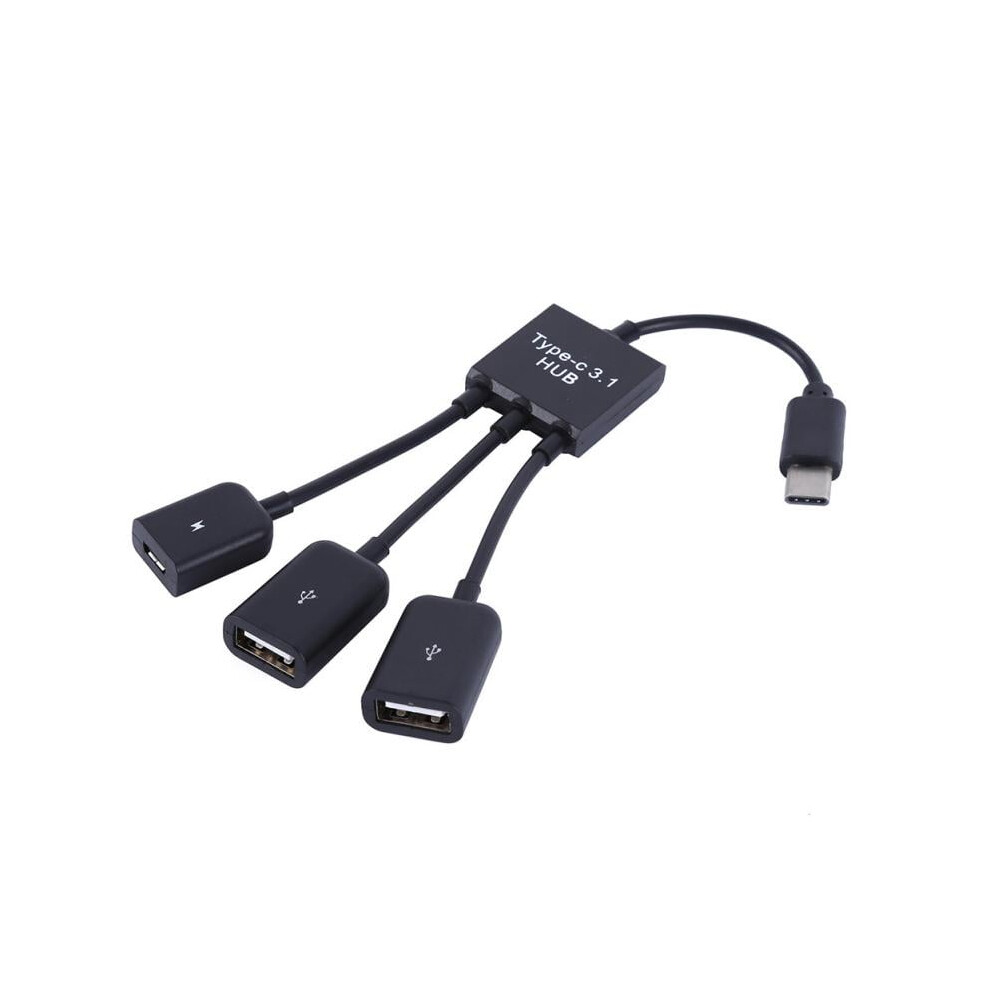 Feiona Universal 15Cm Usb Type C 3.1 Male To Dual Usb 2.0 Female Otg Charging Cable 2 Port Hub Cables 1 To 3 Cord Or Y Splitter Cables 9191629651597