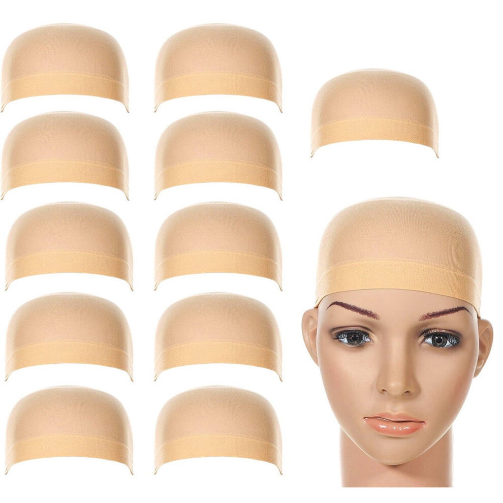 Bluethy 2/12Pcs Women Men Universal High Stretchy Wig Liner Cap Hat Hairpiece Accessory