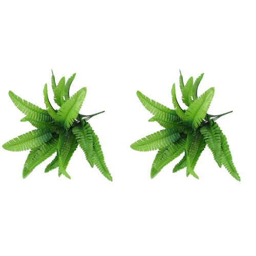 1 pacote de samambaia artificial verde, leve e impermeável, com aparência realista, 22 polegadas (56 cm), ideal para uso *2 unidades