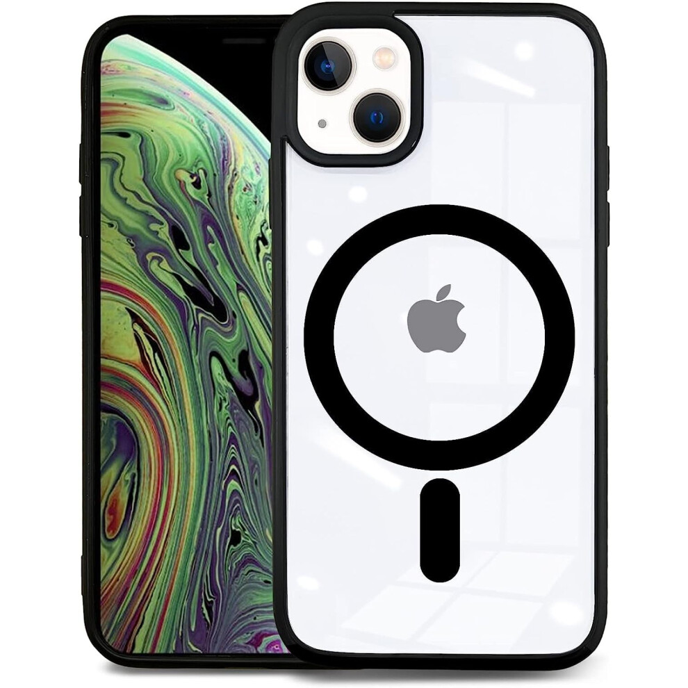 Phone 14 Plus Case Compatible With Magsafe, Anti Yellowing Shockproof Slim Thin Clear Cover For Women Men - Candy Black 9395123730325