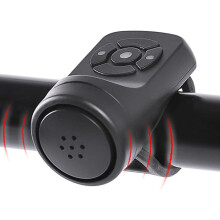 Electric Bike Horn 140DB Loud 4 Sound Modes + Vibration Alarm Rechargeable Waterproof Smart Bicycle Bell for Mountain, Road Bike, Scooters One Size