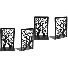 4 Pcs Black Metal Bookends Books Metal Book Ends Metal Book Stands Book Ends Book Stoppers