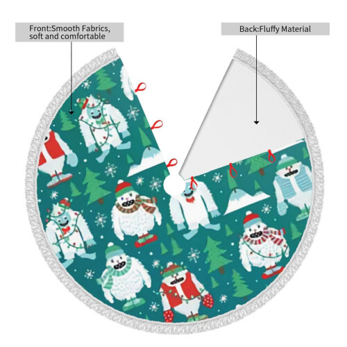 Saia para árvore de Natal com boneco de neve, 76 cm (30 polegadas), tapete para árvore de Natal de inverno, saia para árvore de Natal para 2
