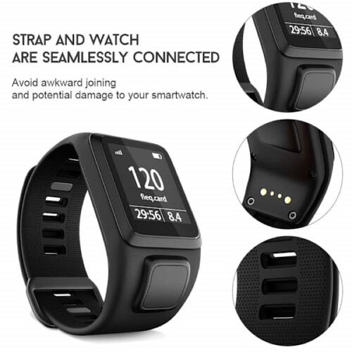 Watch strap for TomTom Adventurer / Golfer / Runner / Spark etc. Black 1